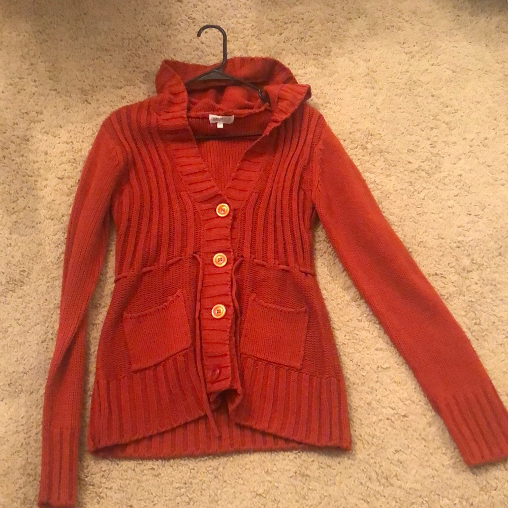Rust colored hooded sweater